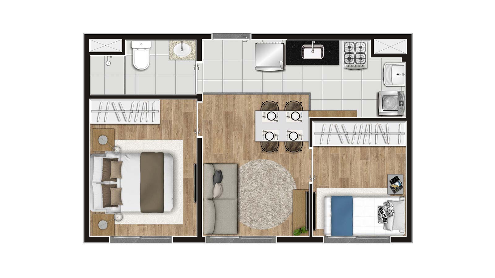 Planta de 34m²