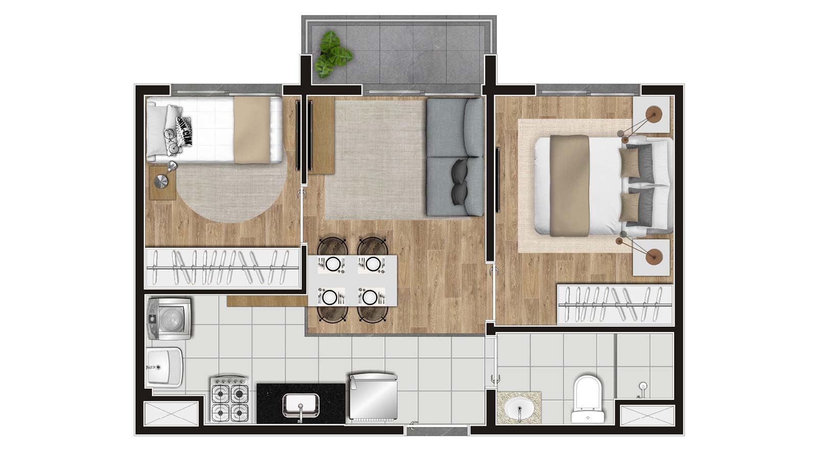 Planta de 37m²
