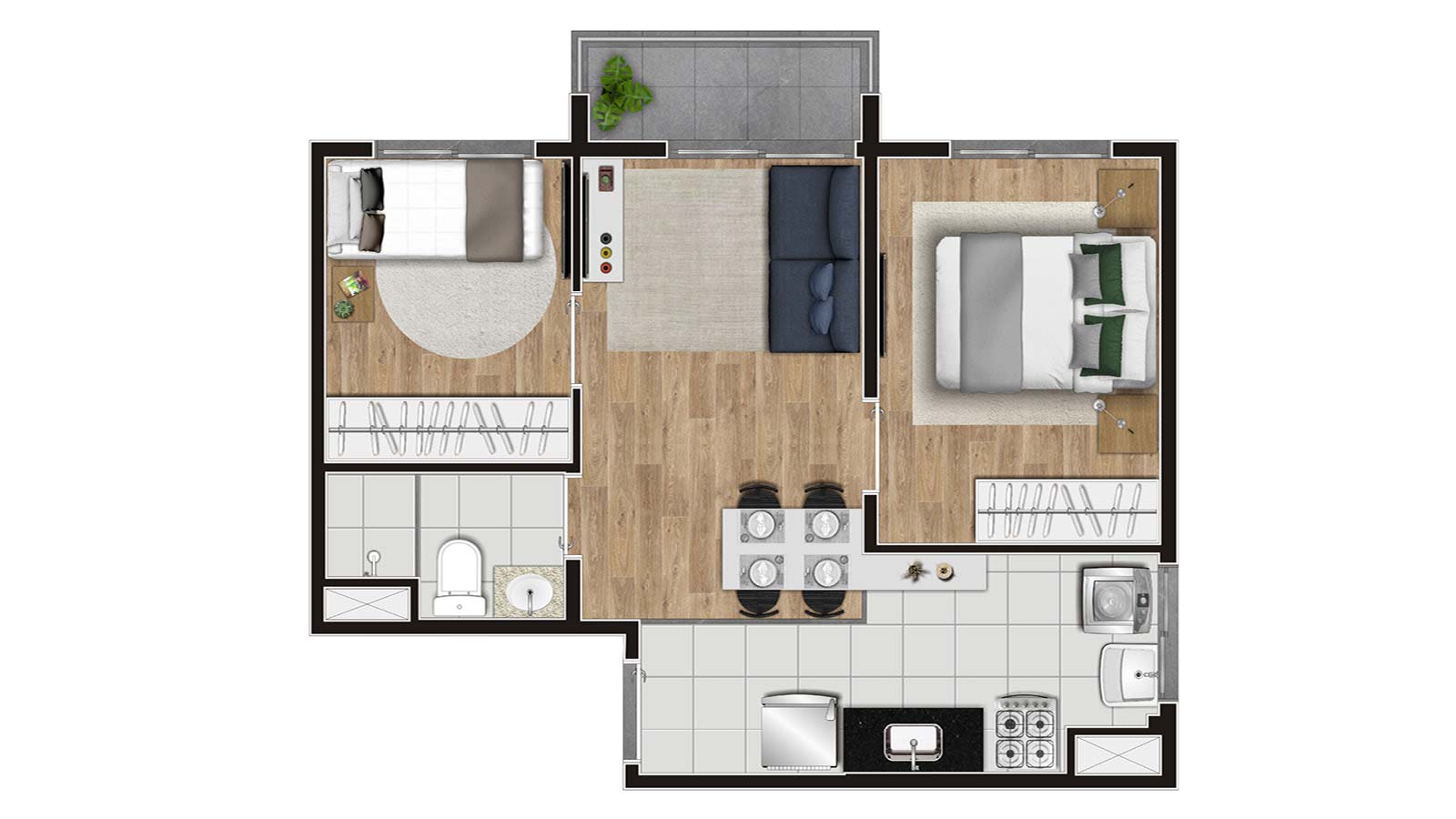 Planta de 39m²