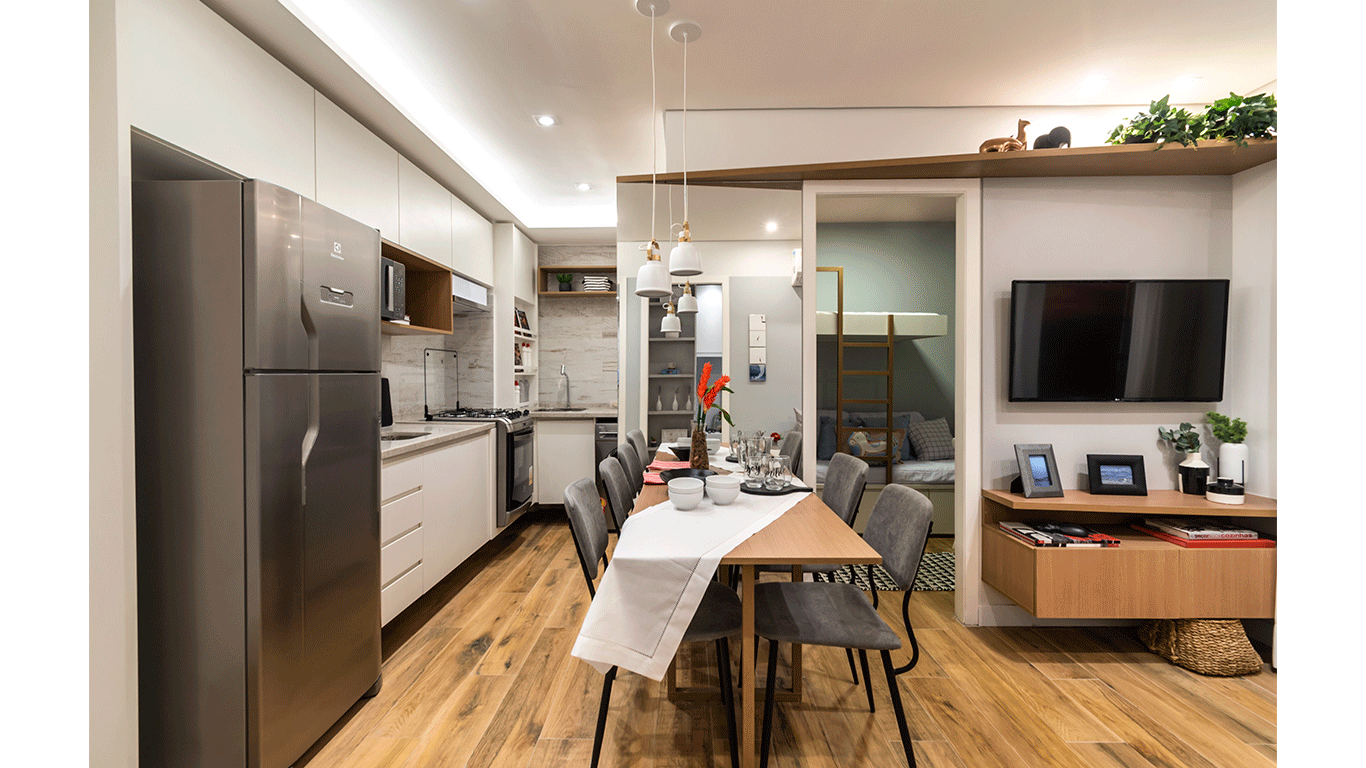 Sala de jantar + cozinha