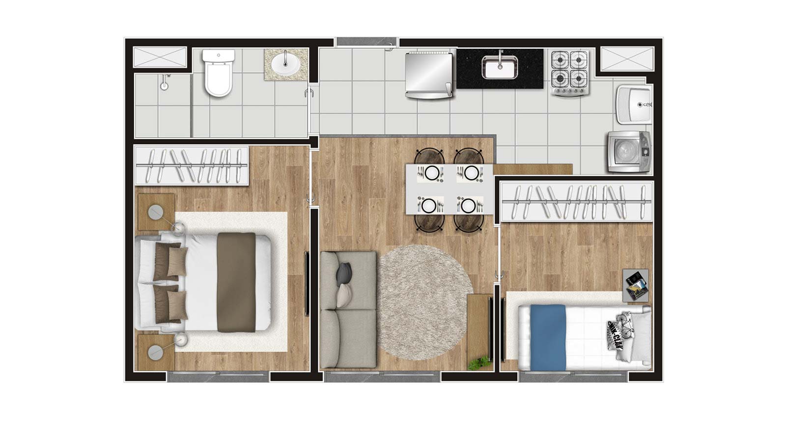 Planta de 34m²