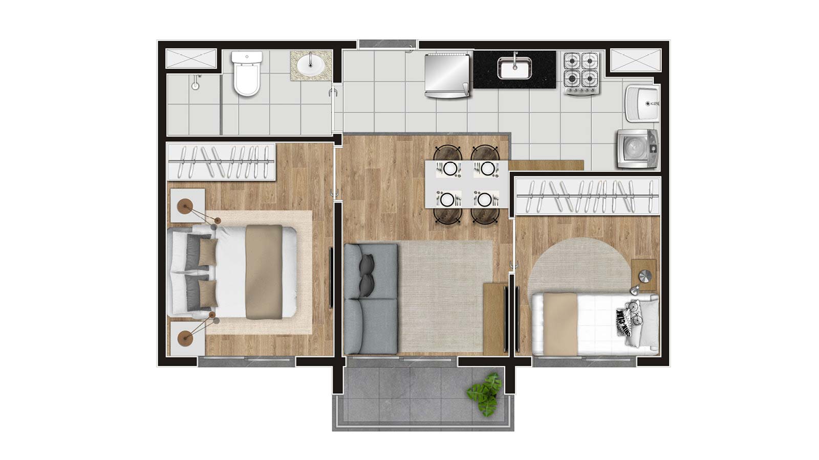 Planta de 36m²