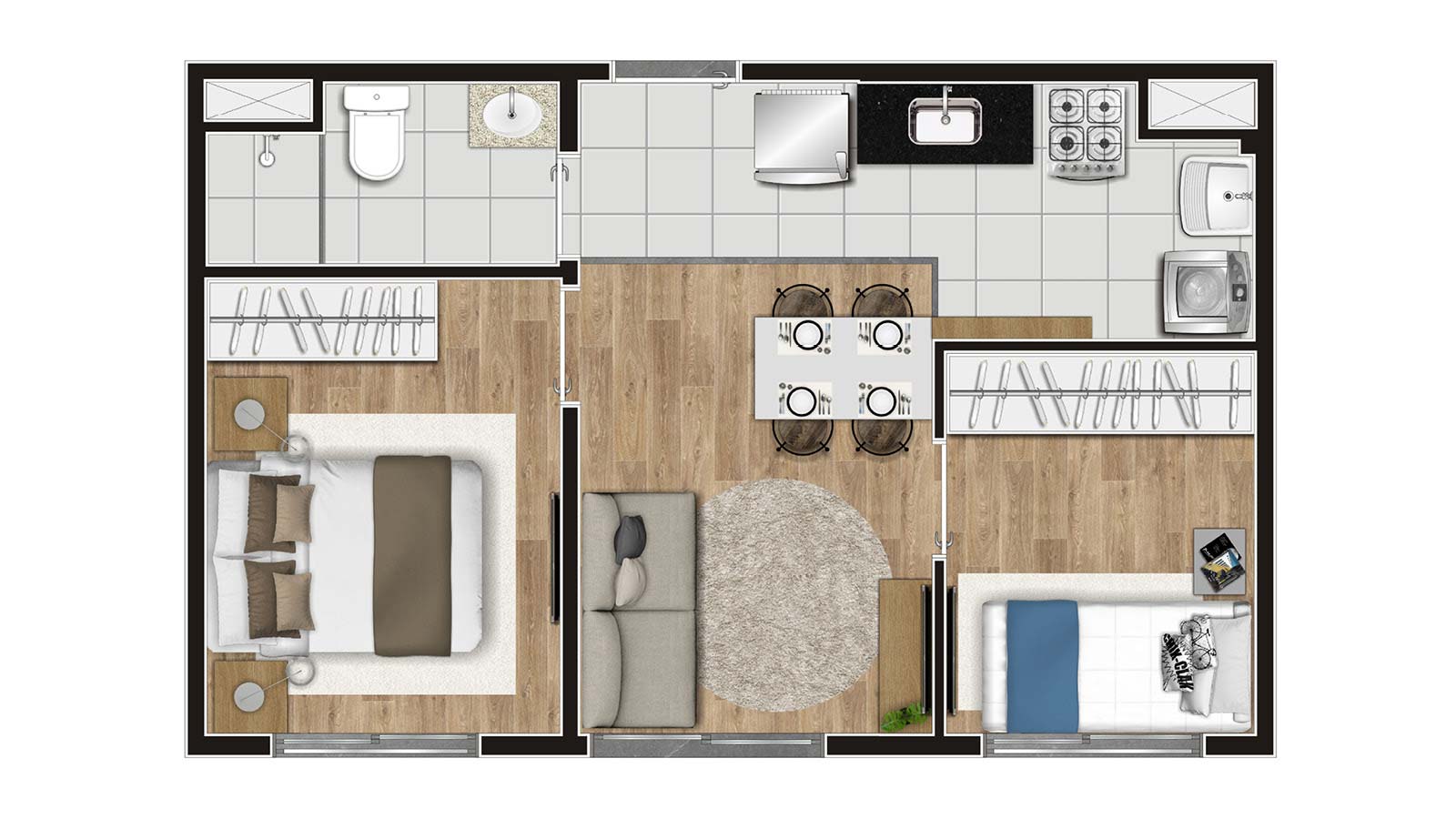 Planta de 34m²