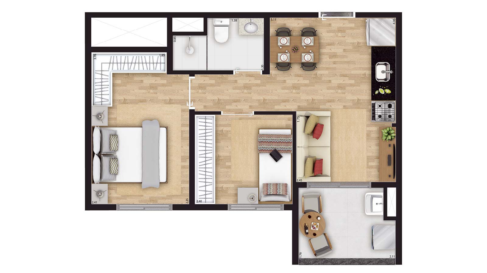 39m²