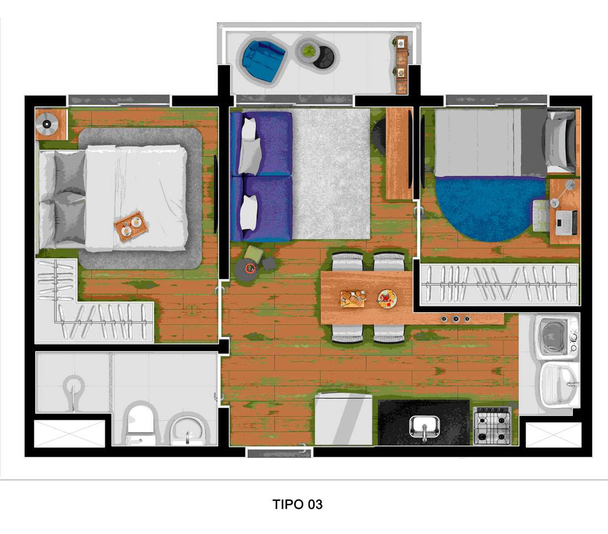 Planta de 37m²
