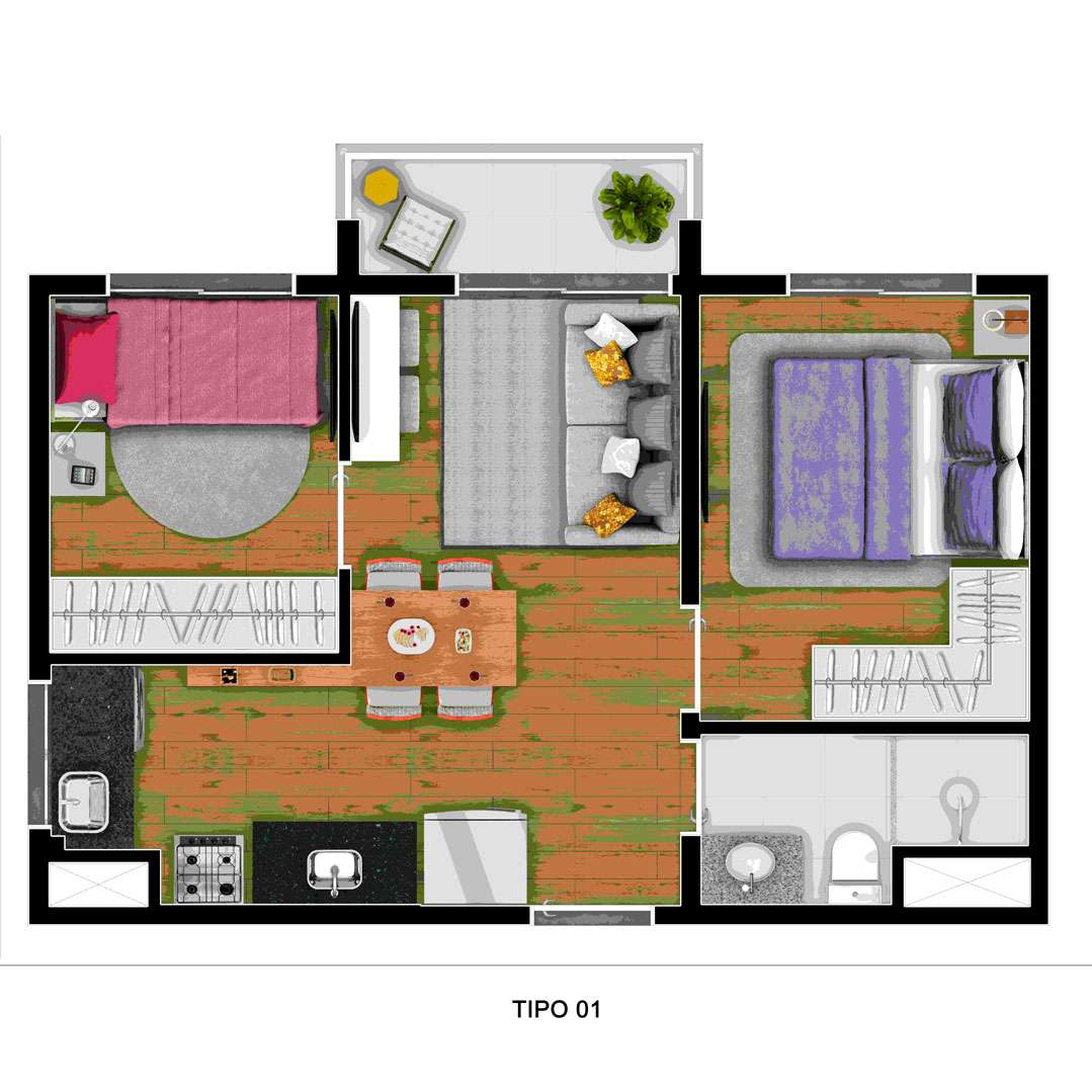 Planta de 37m²