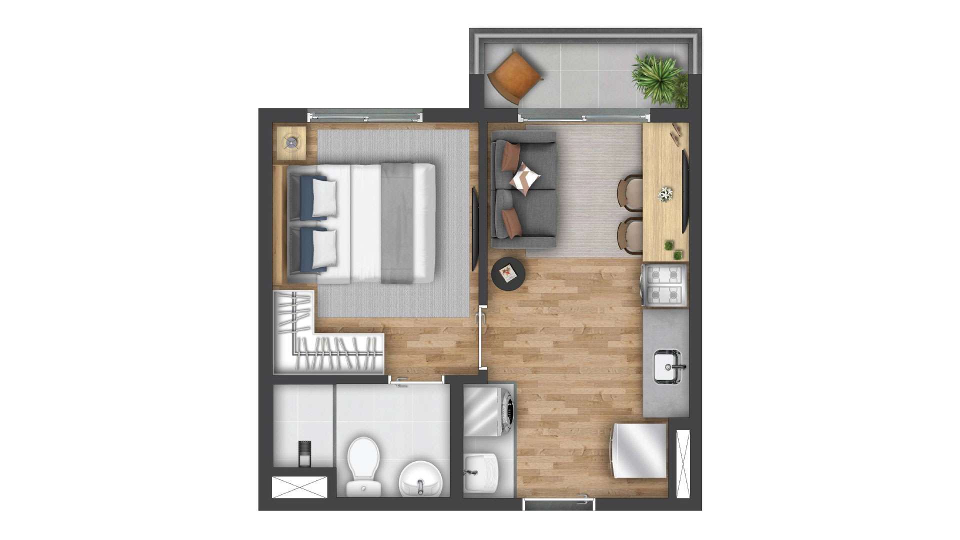 Planta de 28m²