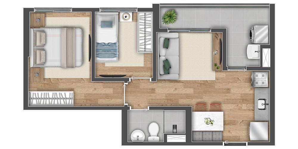 Planta de 41m²
