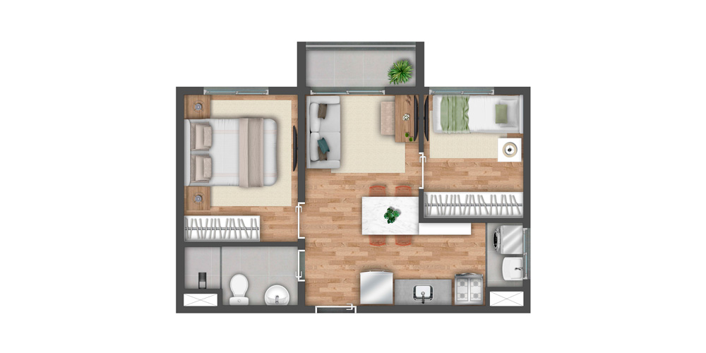Planta 37m²