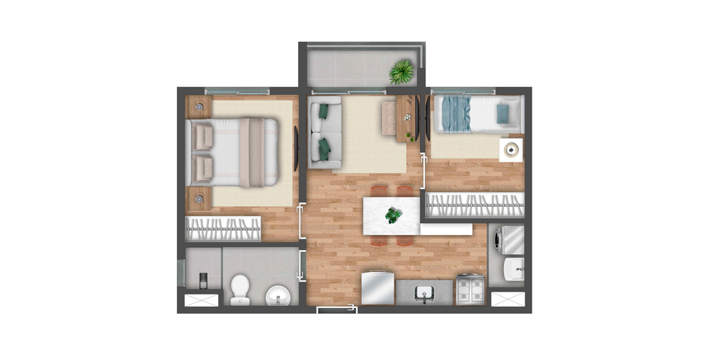 Planta 37m²