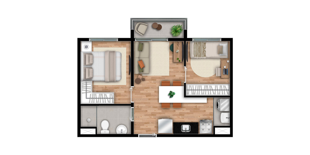 Planta 37m²