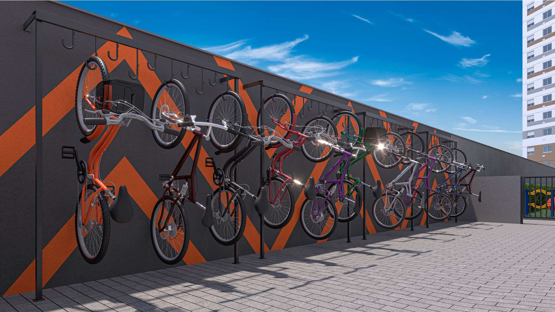 Bicicletário descoberto
