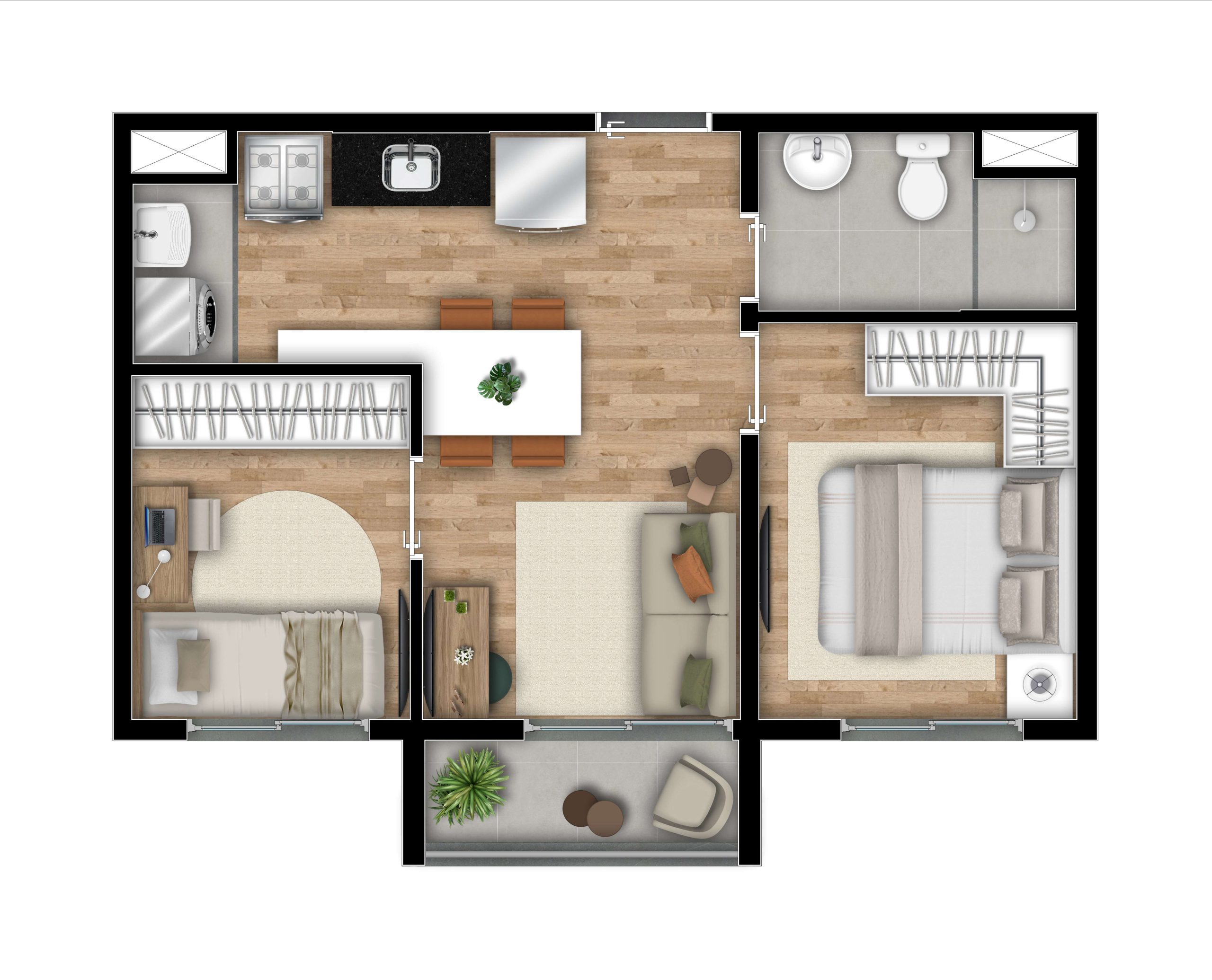 Planta 37m²