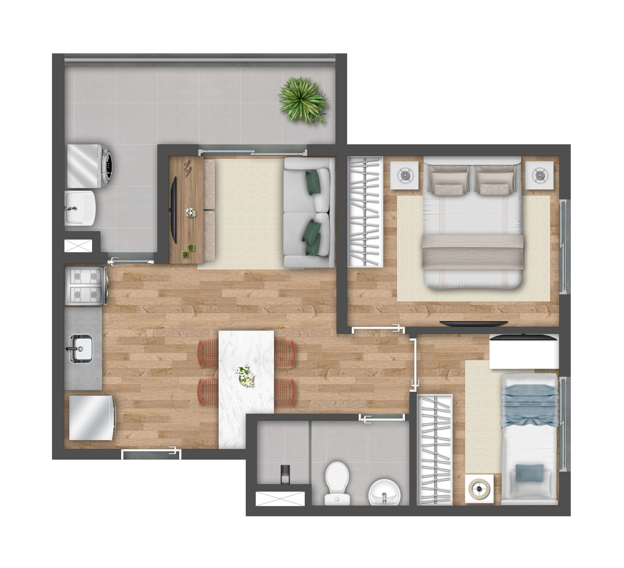 Planta 42m²