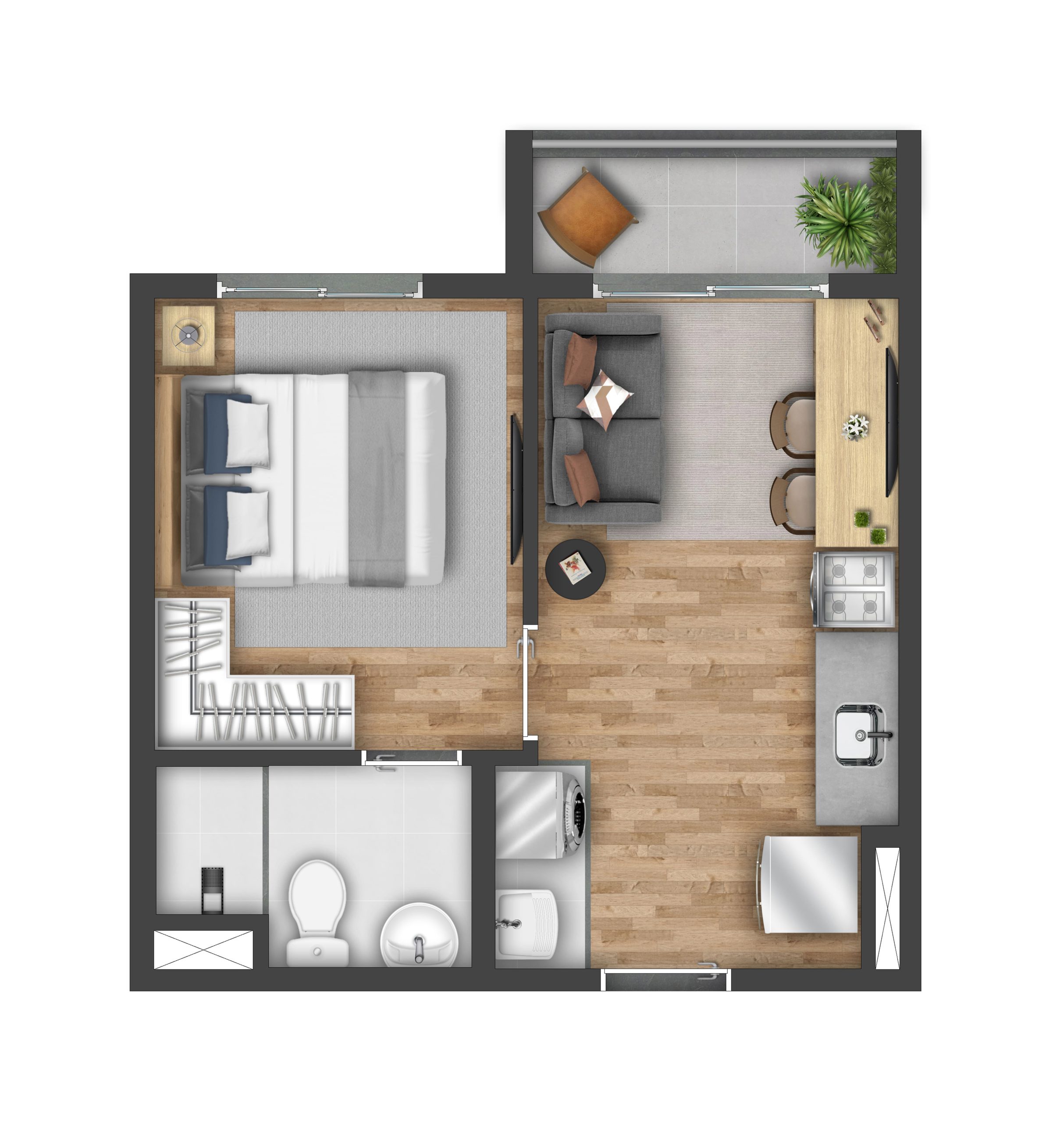 Planta de 26m²