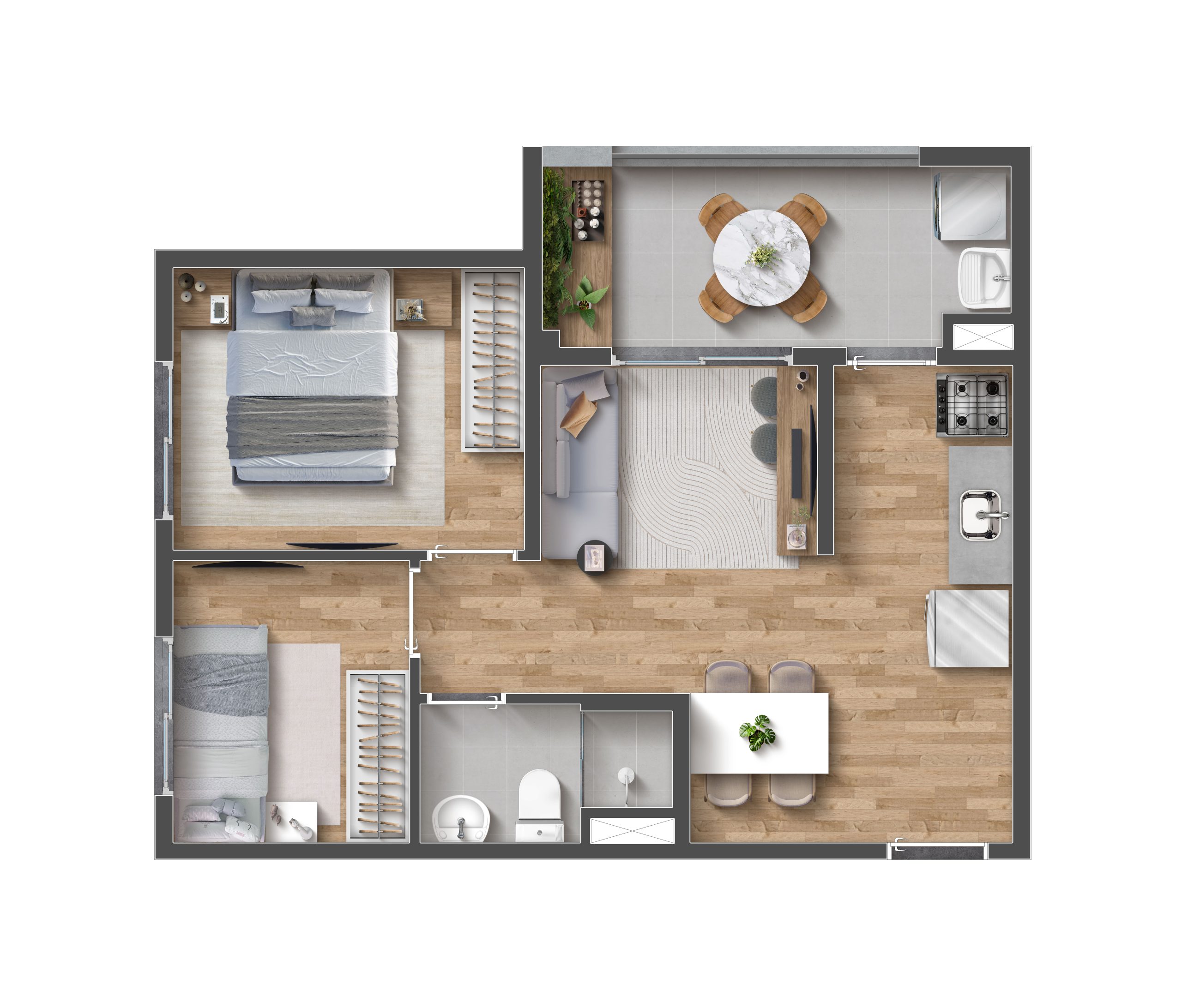 Planta de 43m²